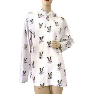 Denim and Flower Unisex Christmas Pup Long Sleeve T-shirt Hoody Size XL "EUC"